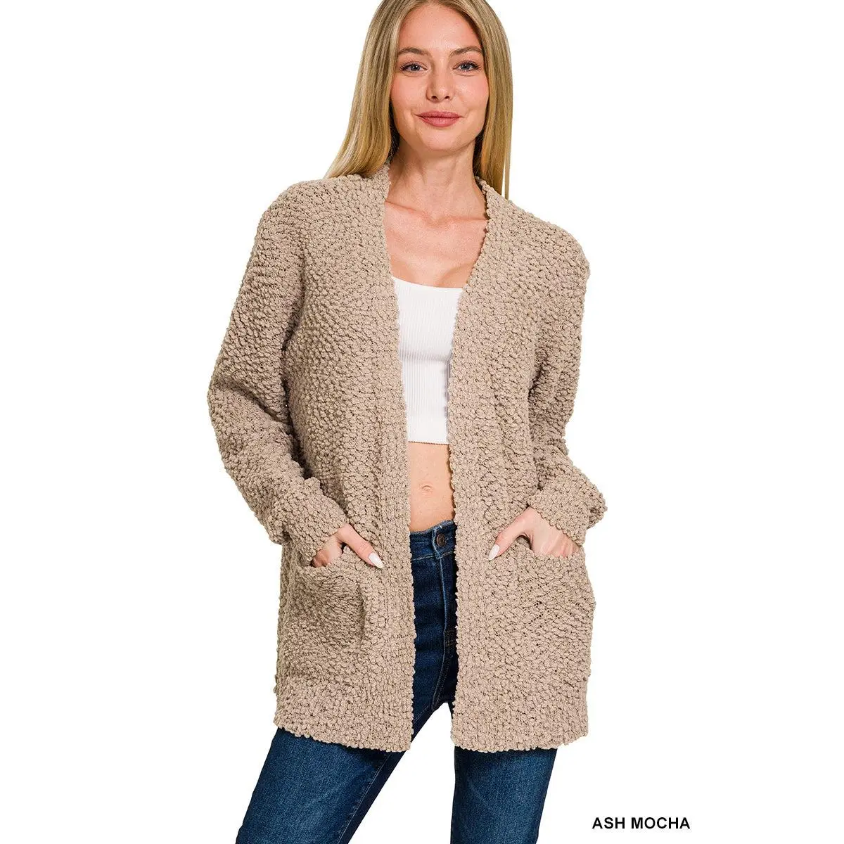 Popcorn Cardigan with Pockets