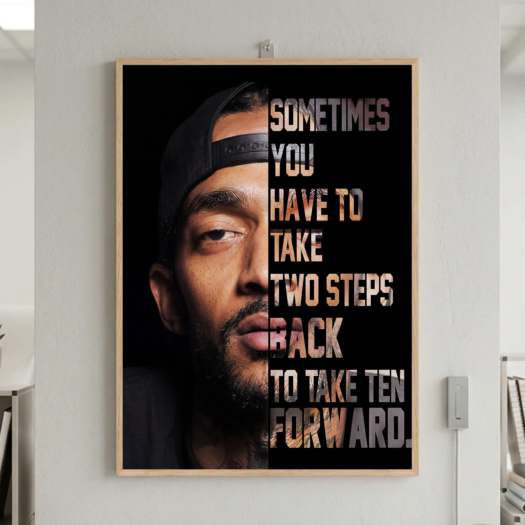 Nipsey Hussle "The Marathon Continues" Wall Art, Premium Motivational Quote Poster for Home & Office Decor, Inspirational Hip Hop Print