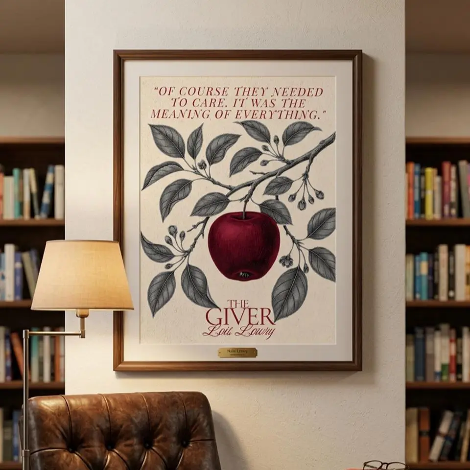 [ No Frame ] The Giver Poster, Bookish Literary Print, Book Quote Art, English Classroom Decor, Middle School ELA Teacher Gift, Book Lover Wall Art J. Dylan