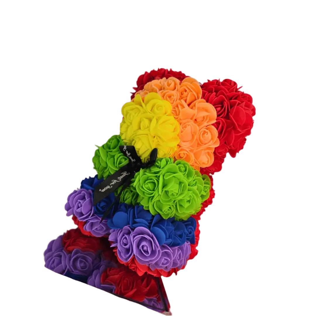 Luxury Rainbow Rose Bear Gift