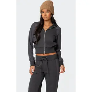 Edikted Women's Chandler Waffle Hooded Cardigan