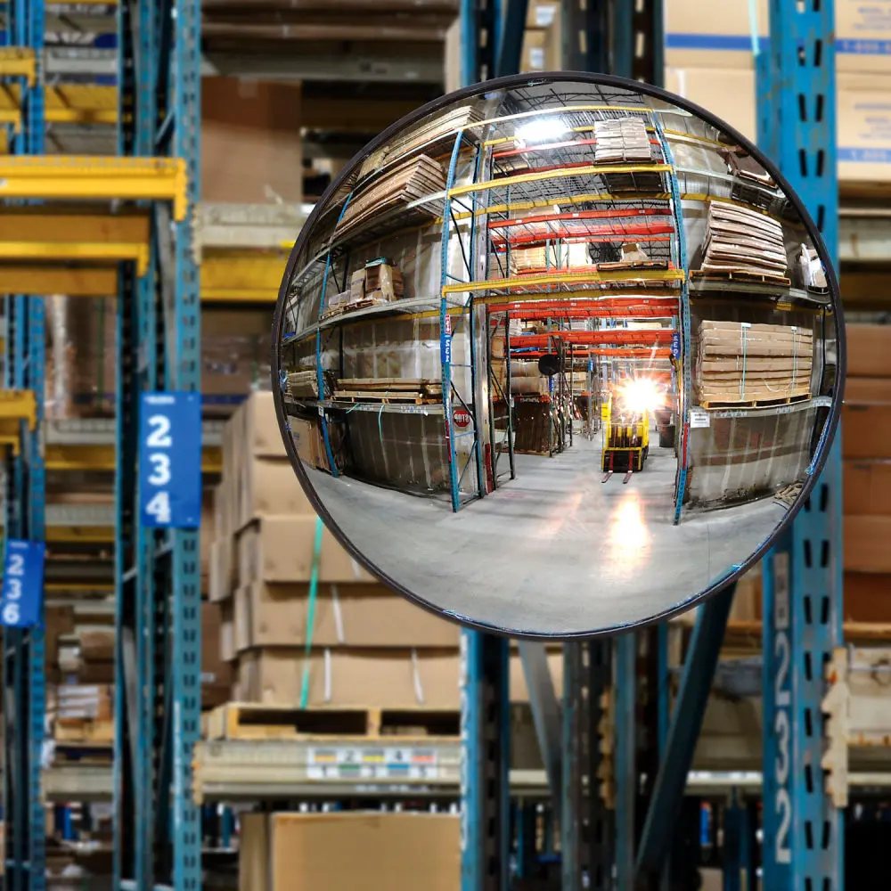 Global Industrial 670548 Round Acrylic Convex Safety Mirror - 30"dia., 160-Deg Wide View, Durable Plastic, Wall-Mount/Wall/Ceiling Design, Room Decor for Warehouses, Retail Stores