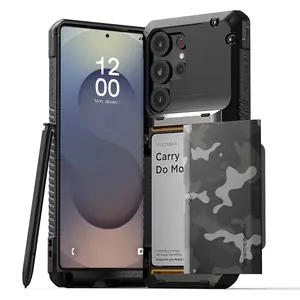 VRS DESIGN Glide Pro Galaxy S25 Ultra & S24 Ultra Case FREEDOM Edition Camo Wallet Strapless TPU PC Metal Protection Cover