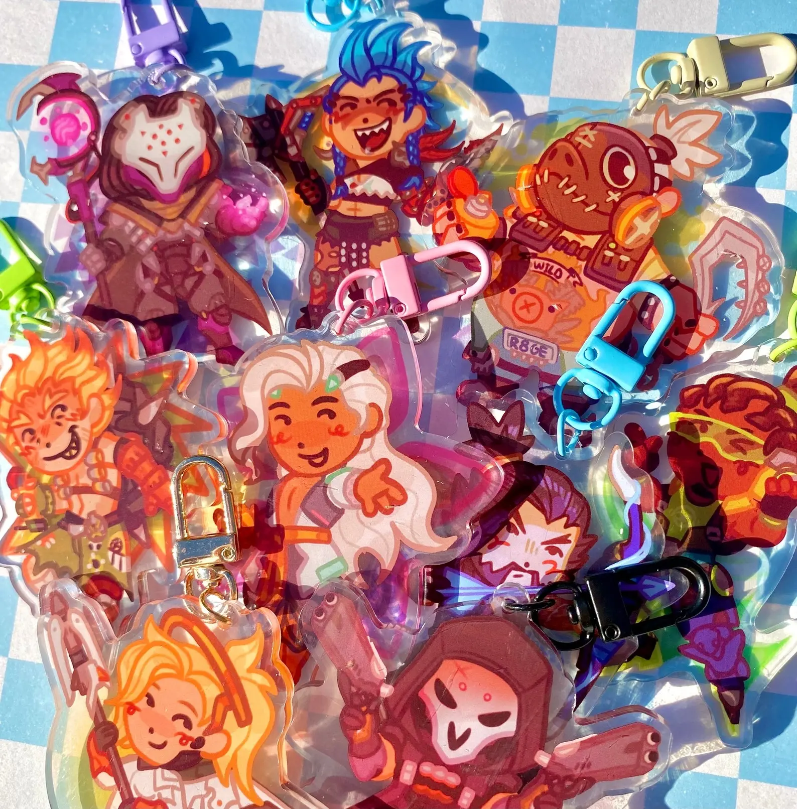 Overwatch acrylic keychain - Junkerqueen, Ramattra, Junkrat, Reaper, Mercy, Lifeweaver