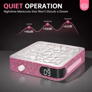 CHRISTINE SHELLY Cordless/Corded Nail Dust Collector 48W Rechargeable Sparkly Wireless, Powerful Dust Suction Machine Manicure Pedicure Tool For Acrylic Nails Polishing,  Nail Salon, Nail Care,Pink