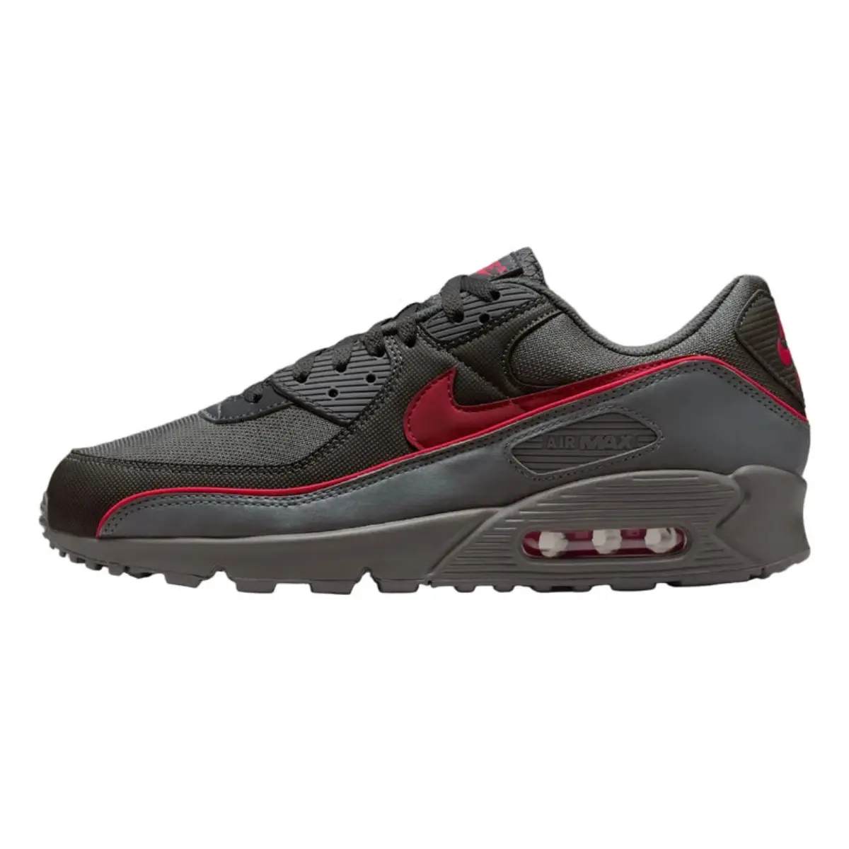 Nike Air Max 90 Premium Iron Grey University Red HV4517-001 Men's Fashion Sneaker New