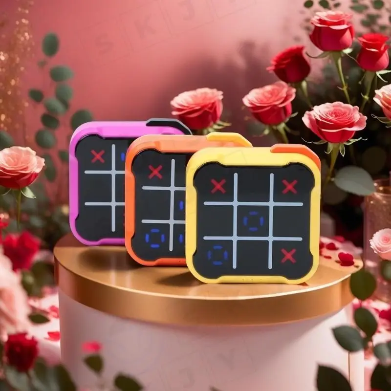 Tic-tac-toe Game Machine for Boys & Girls Over 3 Years Old, Educational Electronic Tic-tac-toe Game Toy, Portable Tic-tac-toe Handheld Game for Improv