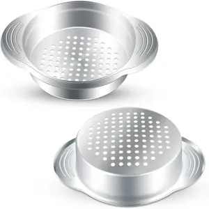 2 Pcs Stainless Steel Can Strainer - Tuna Press, Food Sieve, Oil Drainer Remover, Metal Lid Canning Colander, Filter for Canned Vegetables