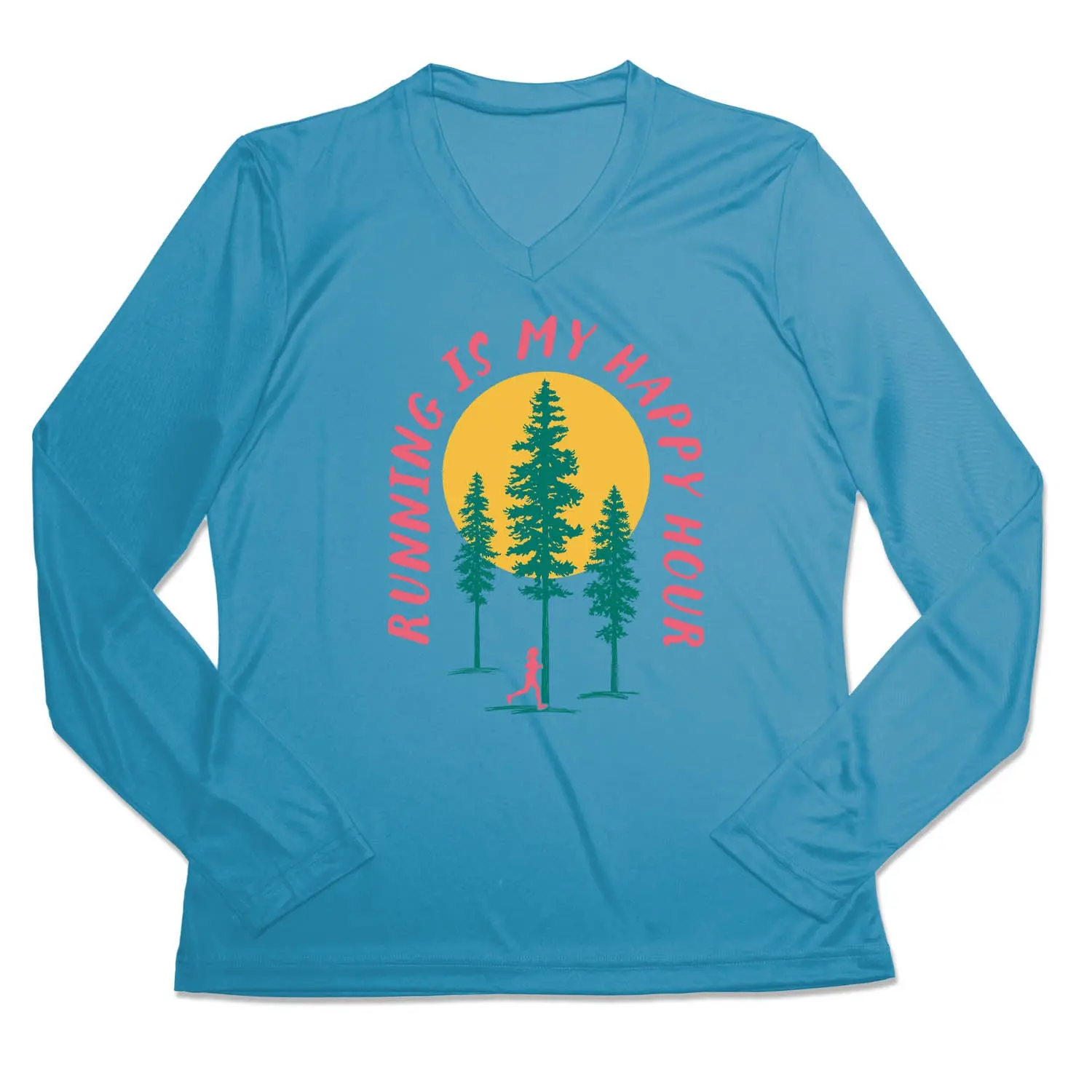 Women's Long Sleeve Tech Tee - Running is My Happy Hour