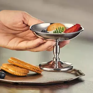 Stainless Steel Ice Cream Cup, 1 Count Tall Pudding Dessert Cup, Multi-functional Snack Bowl for Bars & Parties