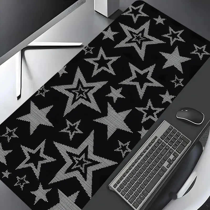 Y2K Star Design Extra Large Gaming Mouse Pad,Aesthetic Desktop Drotection Pad,Desktop Accessory, Desk Accessories,Aesthetic Office Supplies,Washable Rubber Pad Non-Slip Lock Edge Mouse Pad Suitable For Home Office,Good Gift for Family and friends