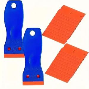 Plastic Scraper with Blade, 1 Set Replaceable Blades Paint Removal Scraper, Glue Cleaning Scraper, Suitable for Stickers, Labels, Glue, Car Windows, Scraper for Terrazzo Peel Stick Floor Tool, Painting