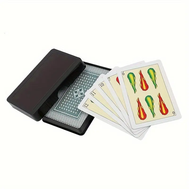 Luxury Gold Spanish Playing Cards - 100% Plastic 40-Card Deck, Waterproof and Durable Poker Size for Travel, Parties & Classic Games