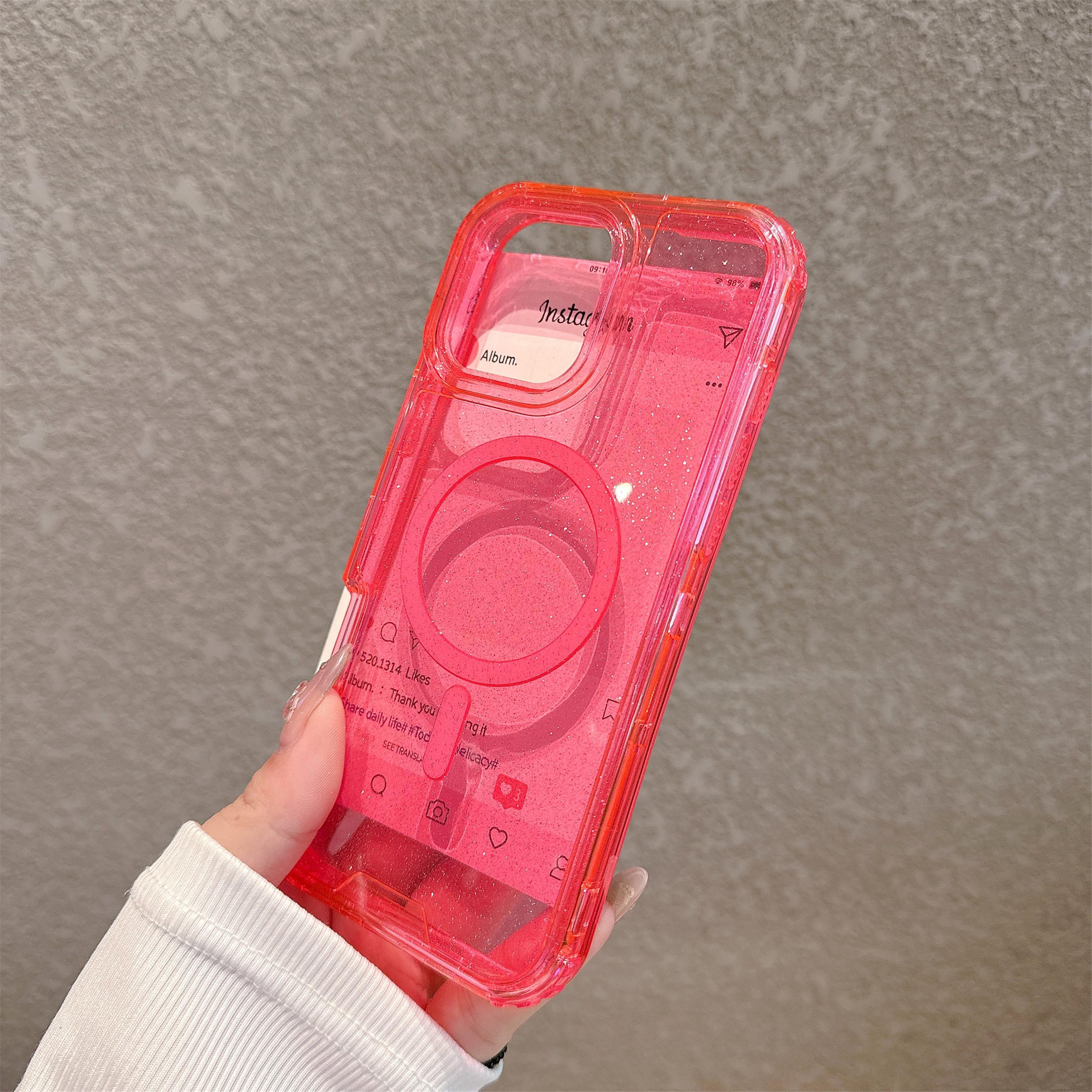 Transparent Phone Case for iPhone 17 16 15 14 13 12 Pro Max Plus Anti-Drop Glitter MagSafe Shockproof Protective Cellphone Cover Protection Casing Transparent Phone Case for iPhone 17 16 15 14 13 12 Pro Max Plus Anti-Drop Glitter MagSafe Shockproof Protective Cellphone Cover Protection Casing