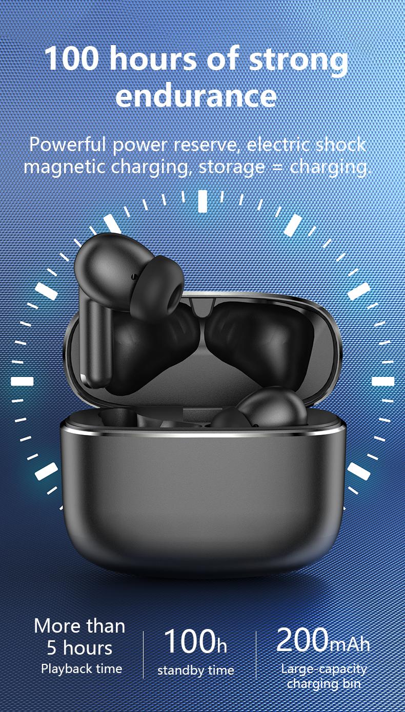 K550 Bluetooth 5.4 Earbarz with Alloy Case – 360° Panoramic Sound, HD Call, Noise Reduction, Long Battery, Waterproof Sports Earphone