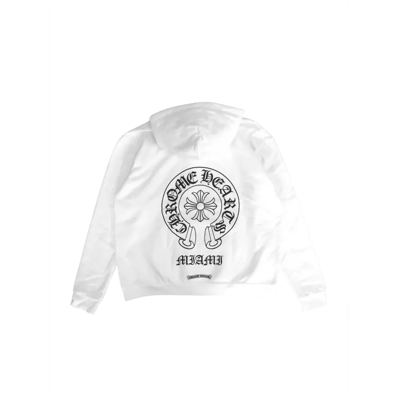 Chrome Hearts Miami Horseshoes Hoodie White