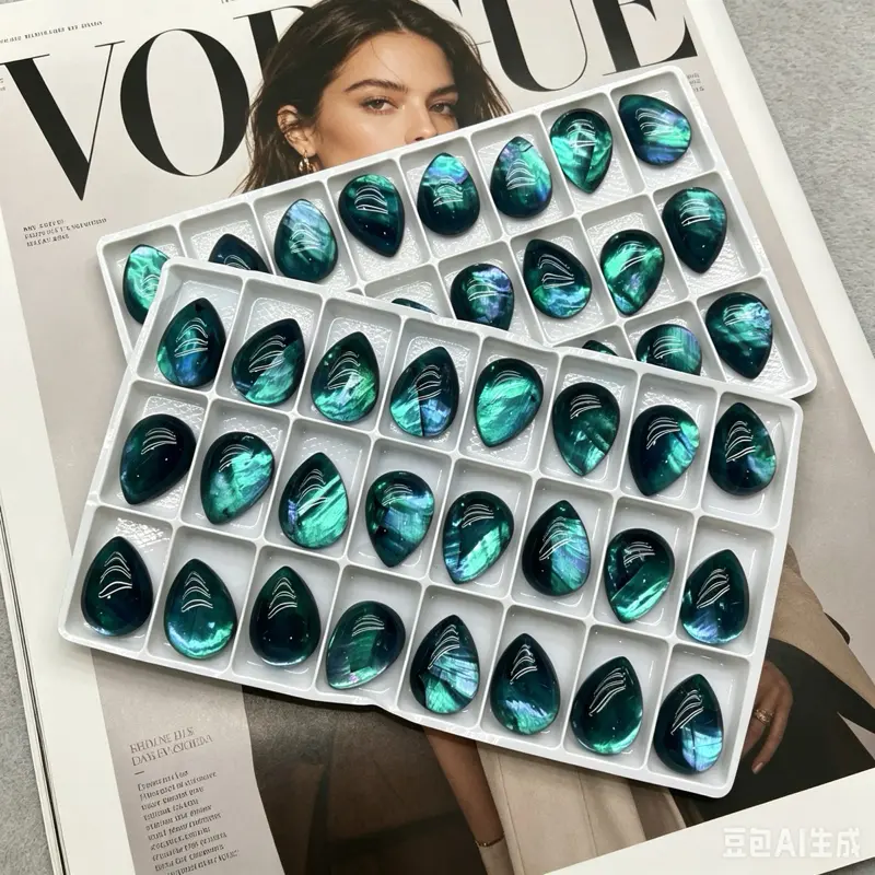 Abalone&Shell Cabochon K9 Crystal Flat Back Nail Art Charms Glass Rhinestone Phone Case Accessories Jewelry Making Sparkling DIY Decoration Single Color Mixed Shapes