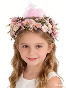 Style New Flower Crown Headband, Children Hair Band, Bride Headpiece, Vintage Bohemian, Travel Simulation, Women