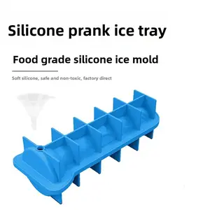 2026 new food-grade silicone small spoof creative ice grid mold with lid whisky quick-freezing ice cube ice mold