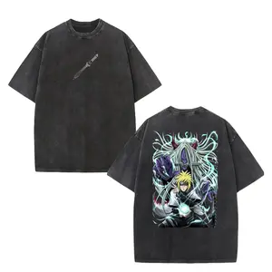 Naruto Minato Reaper Death Seal Washed Oversized Tee – Anime Japanese Streetwear
