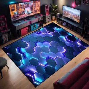 Colorful Gaming Pattern Printed Rug, Video Game Rug, Home Decor Carpet, Living Room Large Mat, Sofa Pad, Door Mat, Coffee Table Mat, Bedroom Rug, Contemporary Rugs