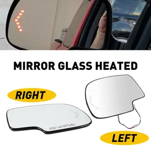 Mirror Glass Heated Turn Signal Driver Side LH for 2003-2007 Chevy GMC Cadillac
