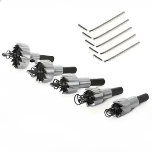 High-Speed Steel Hole Opener Set for Iron Sheet Metal & Aluminum Plate Drilling Drill Bits with Hex Keys 5-Piece Kit for Precise Openings