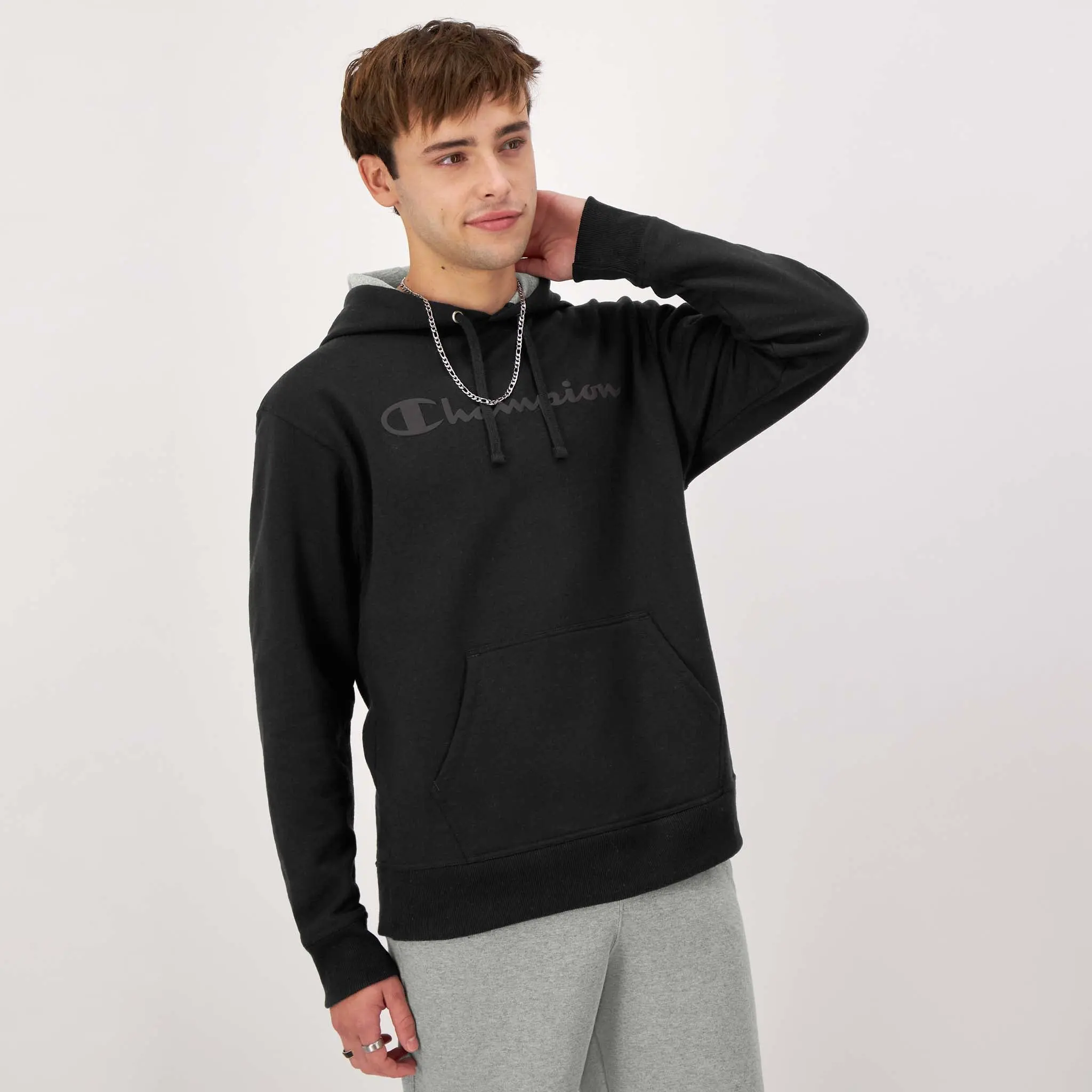 Champion Powerblend Hoodie, Tonal Script Logo