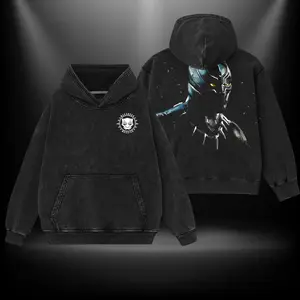 Black Panther Wakanda Forever MCU Hero Double Printed Oversize Tshirt Sweater Hoodie heavytweight Acid Washed Tee TV Show Graphic Top Cotton Gift T-Shirt For Comic Lover, Gift T-Shirt For Movie Lover
