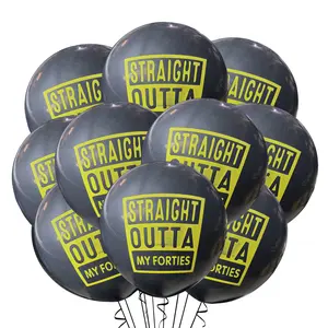 Malayan Products Straight Outta 40s Balloons 12 Count Latex, 50th Birthday Decorations Theme Party 12In Turning 50