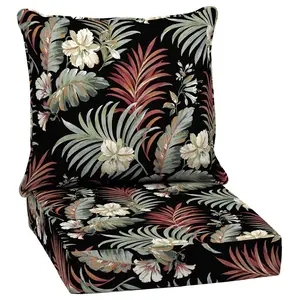 Arden Selections Outdoor Deep Seat Set Black Simone Tropical