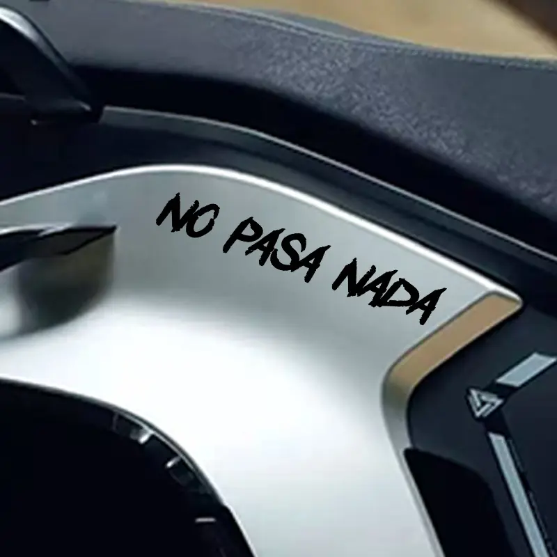 1PC Exclusive Laid-back Enthusiast NO PASA NADA Sticker, Spanish Handwritten Personalized Interior Decal, Car Decals, Sticker For Cars, Suitable for Car Interiors, Motorcycles, Bicycle Frames, Laptops, Skateboards, Helmets, Creative Scratch Cover Sticker