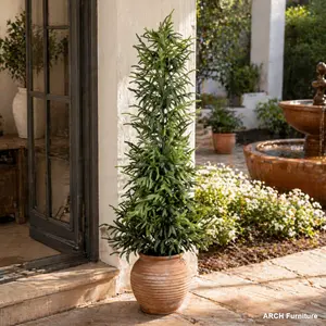 5' Real-Touch Artificial Pine Tree, 1pc Indoor/Outdoor Decorative Home Decor Plant with Black Plastic Pot (60" Height)
