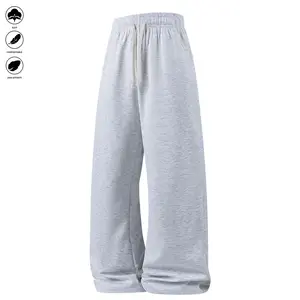 Men's casual sports pants, wide-leg pants, featuring an elastic waistband with drawstring design, casual sports pants suitable for running, fitness, and outdoor activities wear, sports pants, men's trousers