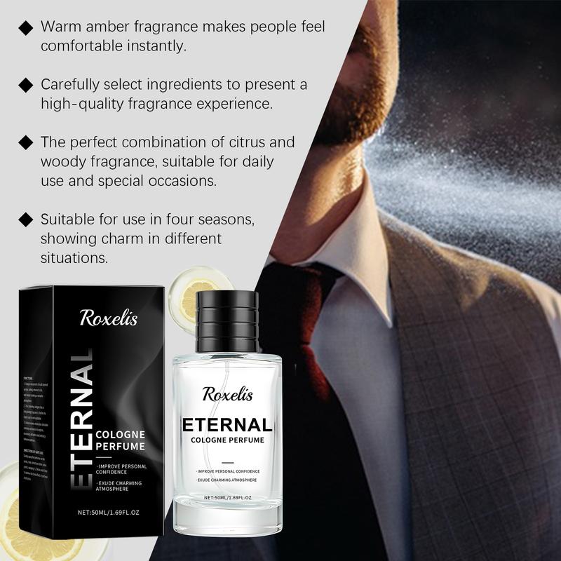 Roxelis Charming Cologne Fragrance Natural Fresh Daily Commute Date Perfume Elegant Long-lasting Cologne Fragrance