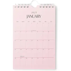 Karto Mini Wall Calendar 2025 - Vertical 6x9 inch Runs Until June 2026 - Small, Versatile and Easy Planning with the Aesthetic Desk Monthly Calendar - All Pink
