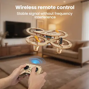 Hot DIY Wooden Drone, Handmade STEM Toy, Educational Assembly Decor, Creative Gift for Adult Stress Relief， Fun STEM Stress Relief Toy