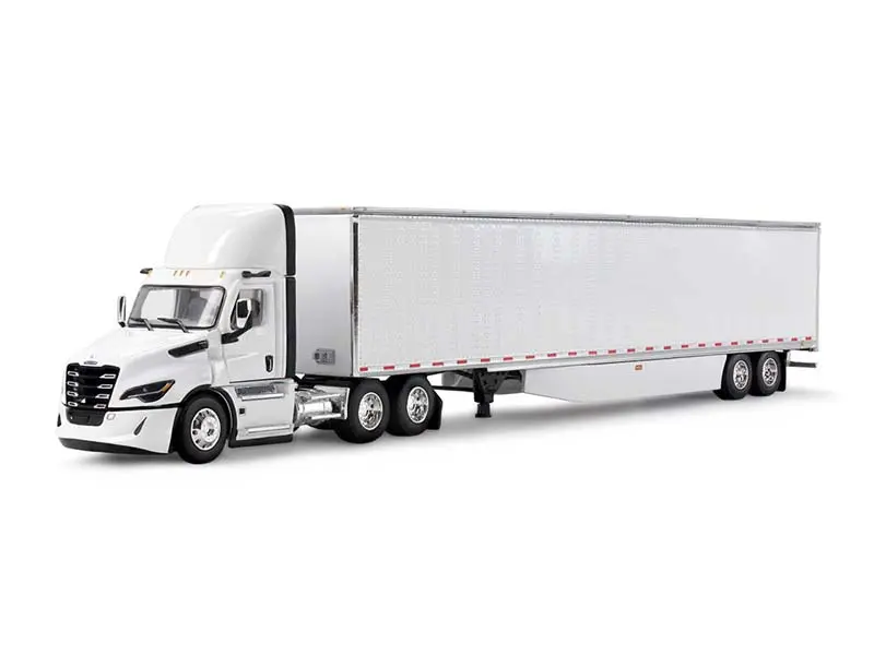 New Highly Detailed First Gear Freightliner Fifth Generation Cascadia White Day Cab w/ 53' Utility Trailer - 1:64 Scale Model Diecast Toys, DCP 60-2001 Collectible, Officially Licensed, Truck Model