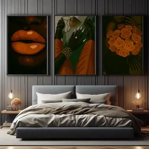 Unframed, Room Decor, Bold African American Woman Art, Afrocentric, Orange Aesthetic, Orange Bliss Wall Art, Melanin 5 size, 8x12 to 27x40 inch