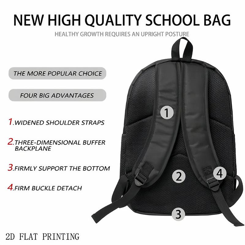 1pc Six Seven Number Mascot Backpack| Colorful Design with Lightning and Cityscape, Vibrant Casual Style, Large Size, Suitable for Valentine'S Day and Back-to-School Gifts, Zipper Closure, Adjustable Strap, For Teenager