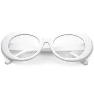 Retro 1990's Fashion Clear Lens Clout Oval Glasses C540