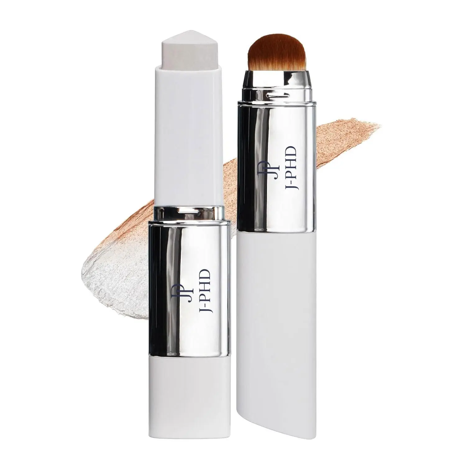 2-in-1 Color Changing Foundation Stick,Dual Ended Foundation Stick with Built-in Brush, Lightweight Hydrating Makeup, Natural No-Makeup Finish, Evens Skin Tone Concealer Blend Cream Evening