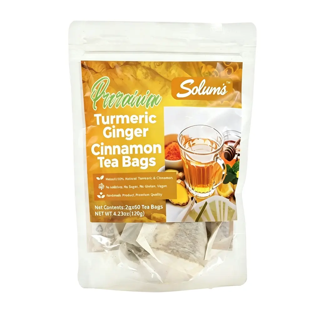 Turmeric Herbal Anti-Inflammatory Tea Premium natural ingredients Eco-friendly tea bags Contains turmeric, ginger, and cinnamon Biodegradable tea bags Sugar-free, caffeine-free, gluten-free Vegan health beverage Premium herbal remedy, Healthcare Tea, Herb