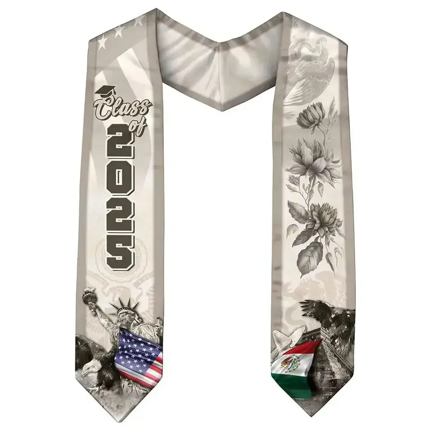 Mexican American Flag Graduation Stole 2025, Mexican Graduation Sash, Mexico Graduation Stole Gift Mexican American Flag Graduation Stole 2025, Mexican Graduation Sash, Mexico Graduation Stole Gift
