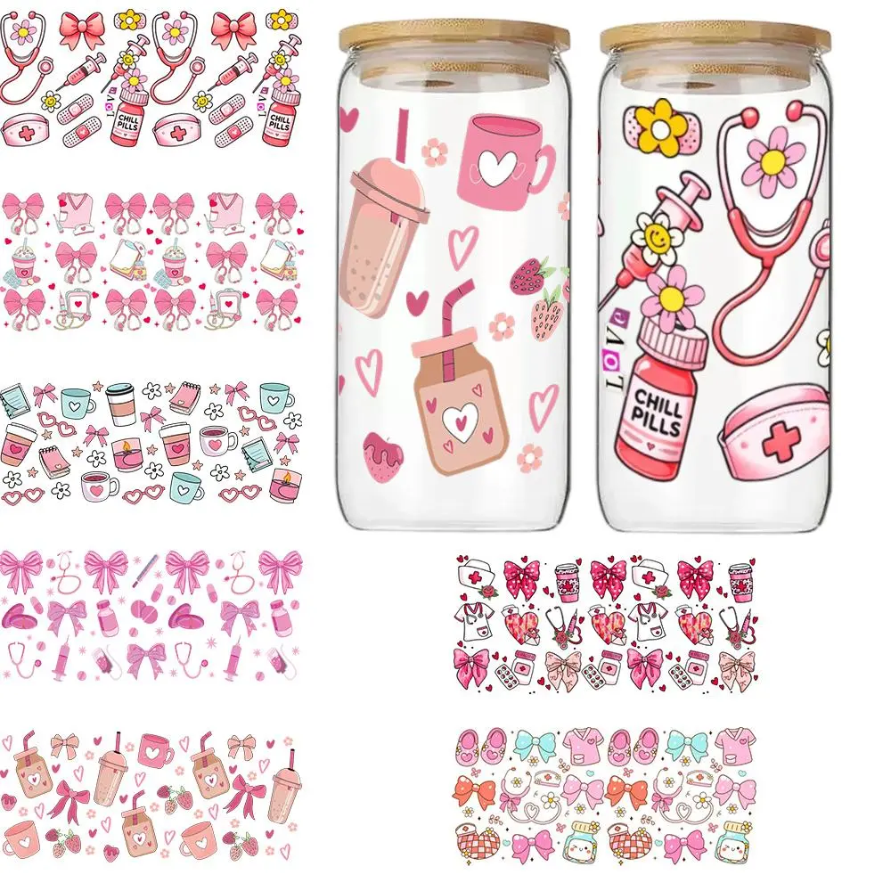 Nurse & Medical Themed UV DTF Sticker, 7 Counts/set DIY Crafts Scrapbooking Decorative Decals, Adhesive Decals for Water Bottle, Phone Case, Creative Festival Gifts, Sticker Packs, Fun Stickers, Sticker Collage Pack, Sticker Sheets