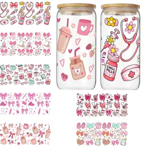 Nurse & Medical Themed UV DTF Sticker, 7 Counts/set DIY Decorative Decals for Water Bottle, Phone Case, Creative Festival Gifts, Sticker Packs