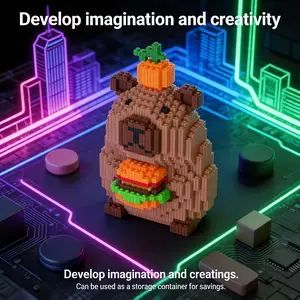Burger King Capybara 3D Puzzle Building Block Figurine, Home Office Shelf Decor, Party Decoration, Ideal Housewarming Gift