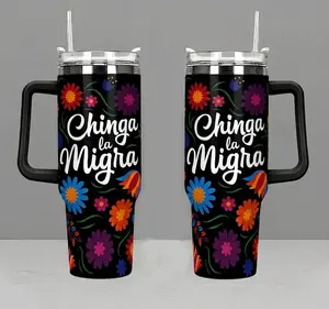 Chinga La Migra Tumbler 40oz, Migrant Human Rights Tumbler, Human Rights Tumbler