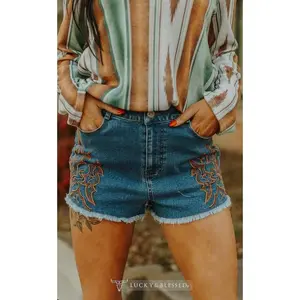 Lucky and Blessed Womens Flare Shorts