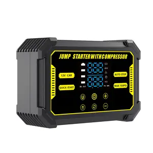 Portable mini air compressor all-in-one device, car emergency power bank for jump-starting and battery charging